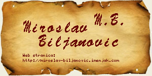 Miroslav Biljanović vizit kartica
